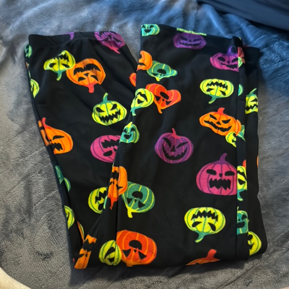 Target Halloween Pumpkin Print Pants - Black, Orange, Green, Pink